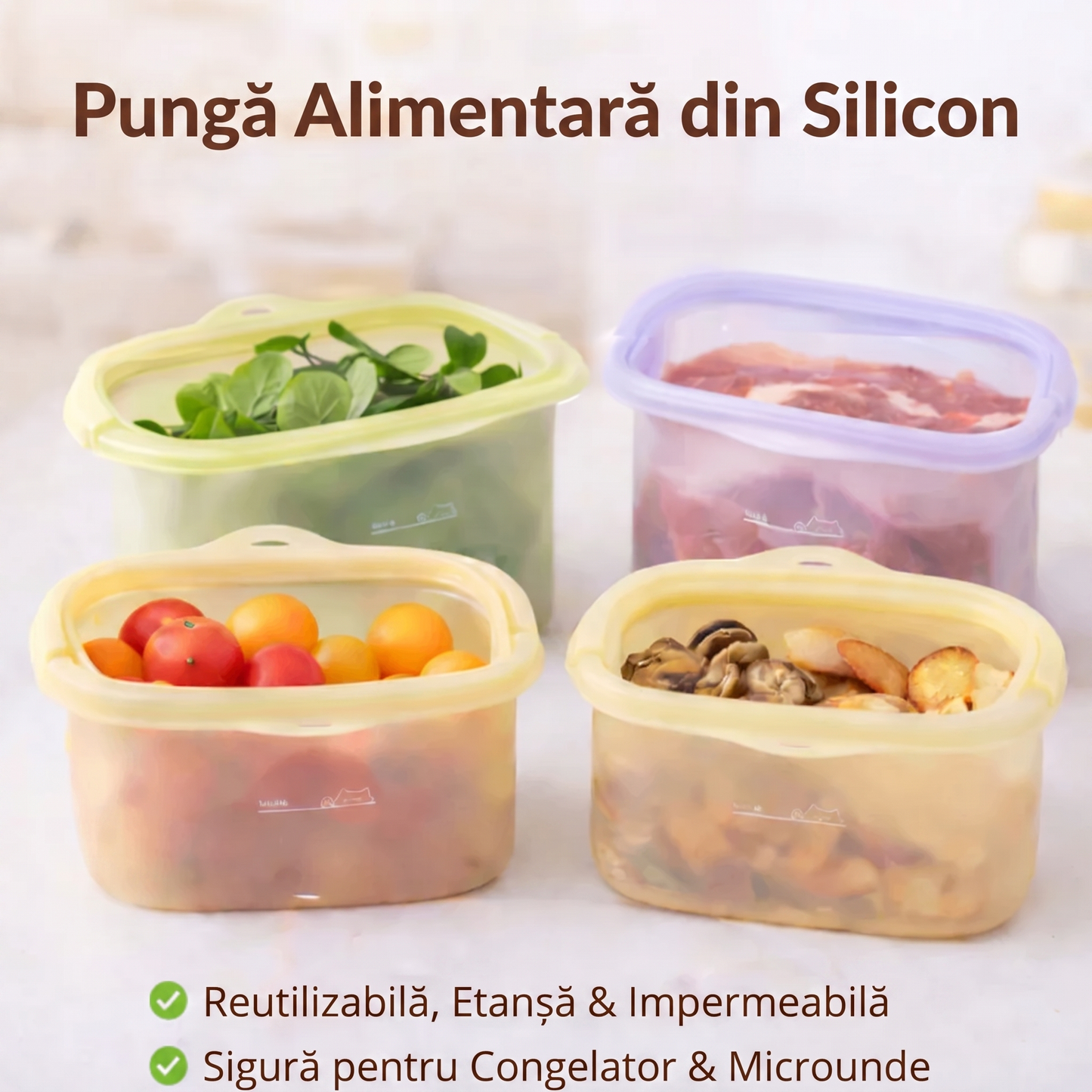 Pungi Reutilizabile din Silicon