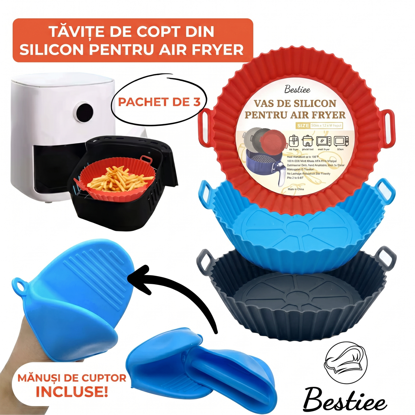 Set de Forme din Silicon pentru Air Fryer