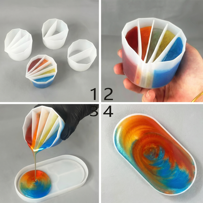 Cană de Silicon cu 3 Compartimente pentru Pictură