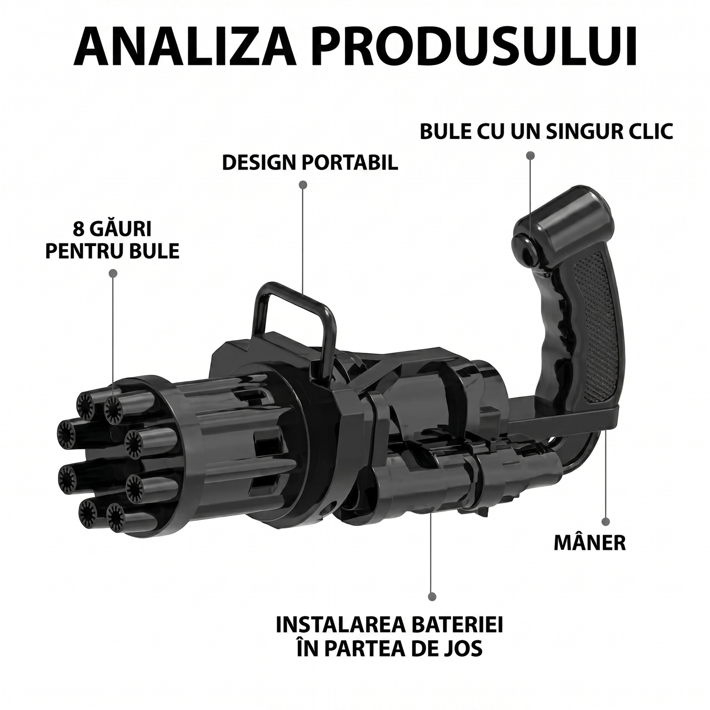 Pistol Mini pentru Baloane de Săpun