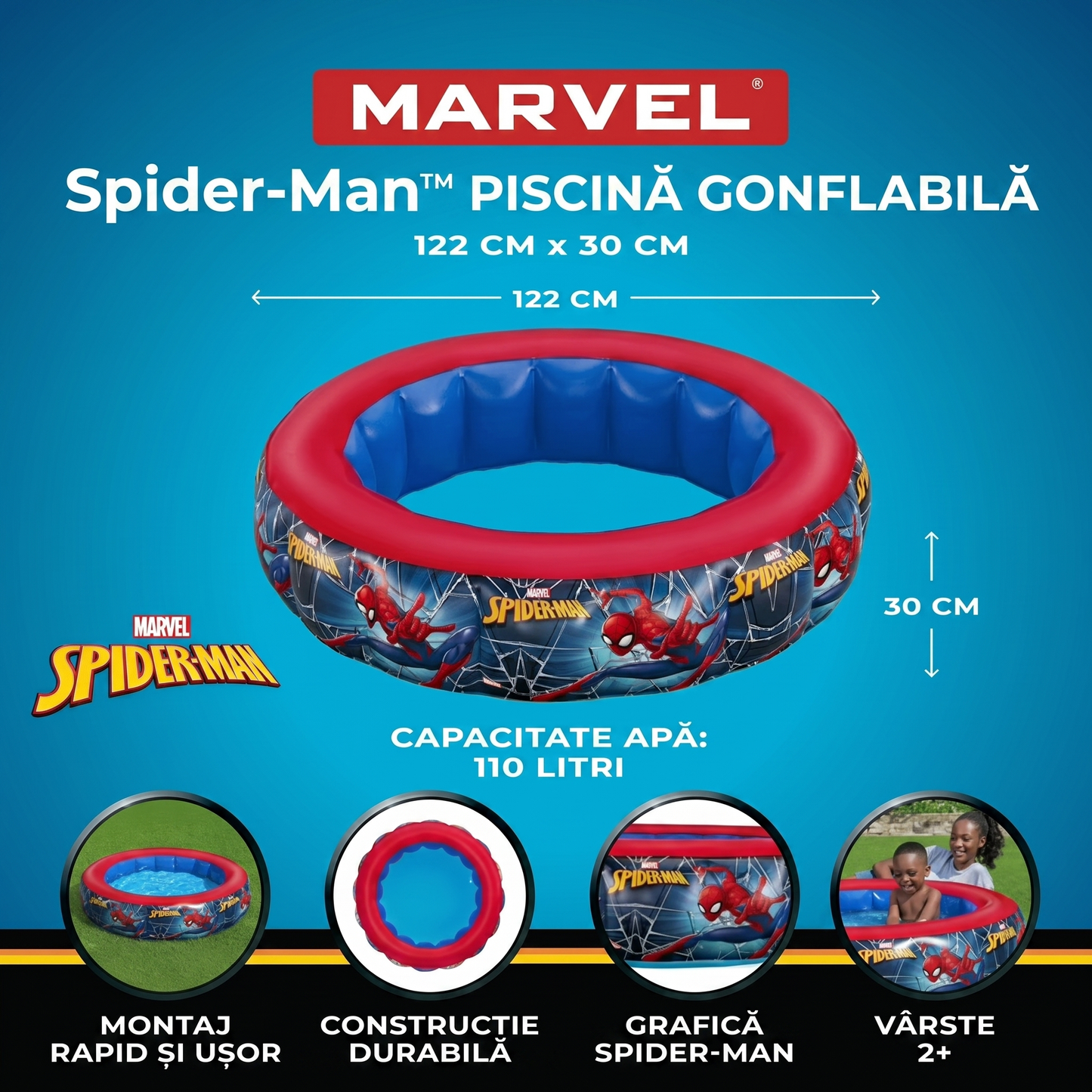 Piscină pentru Copii Model Spider-Man