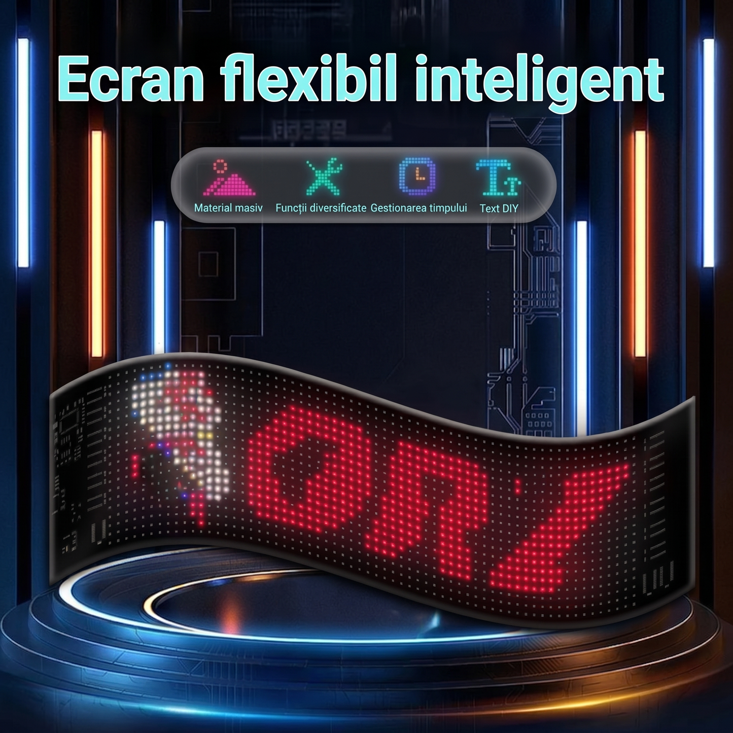 Lampă Inteligentă Colorată cu Model Ochi pentru Mașină
