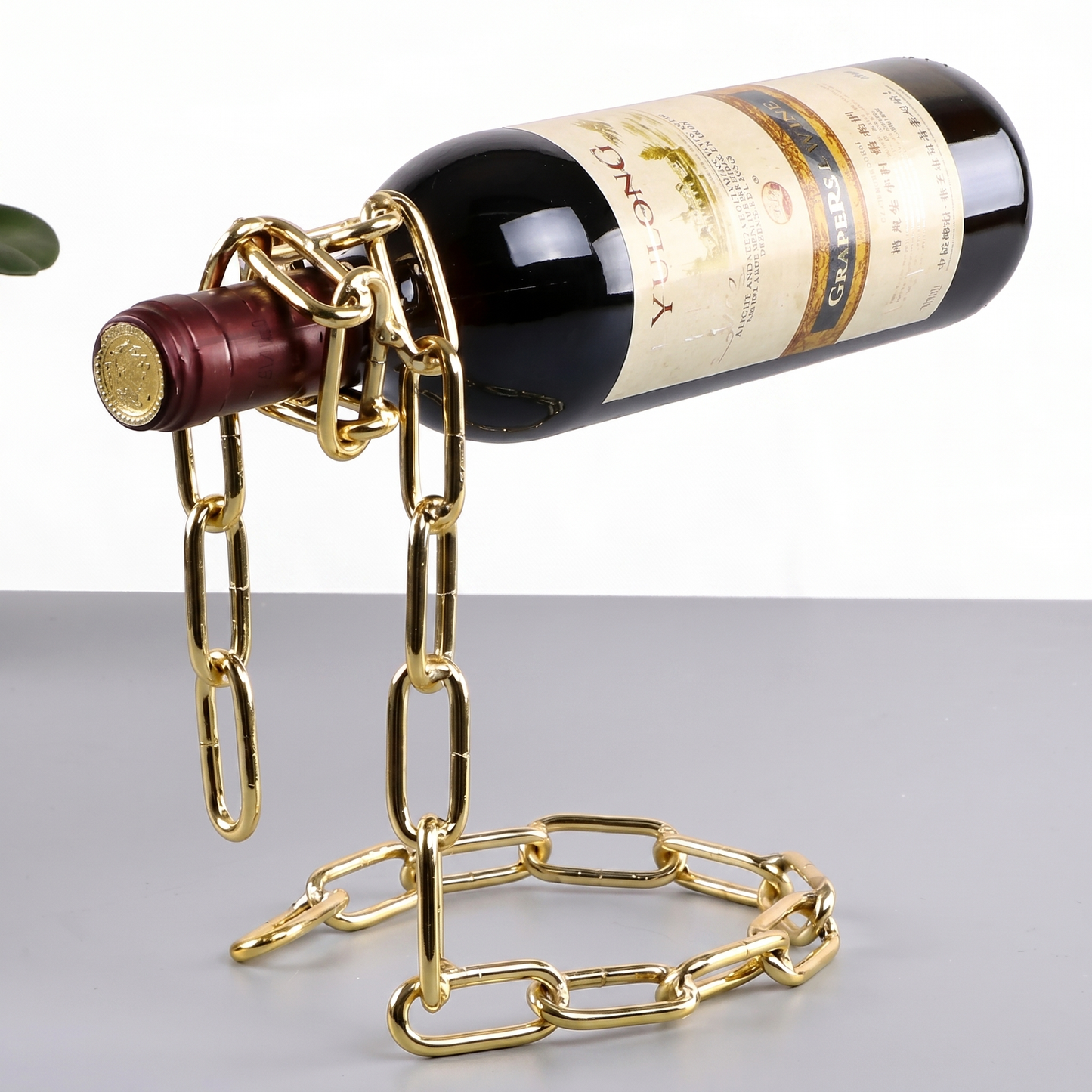 Suport pentru Sticlă de Vin în Formă de Lanț