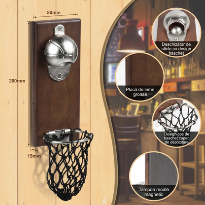 Desfăcător de Sticle Magnetic cu Coș de Basket