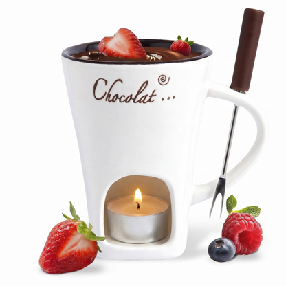 Cana Fondue Din Ceramică pentru Ciocolată și Brânzeturi