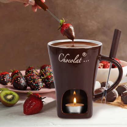 Cana Fondue Din Ceramică pentru Ciocolată și Brânzeturi
