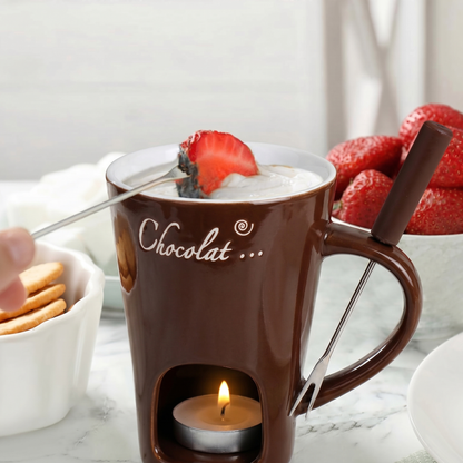 Cana Fondue Din Ceramică pentru Ciocolată și Brânzeturi