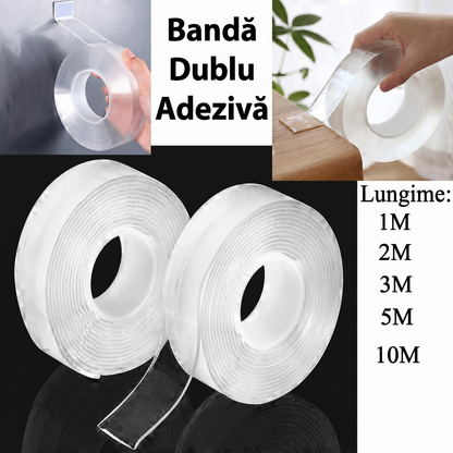 Bandă Transparentă Dublu Adezivă