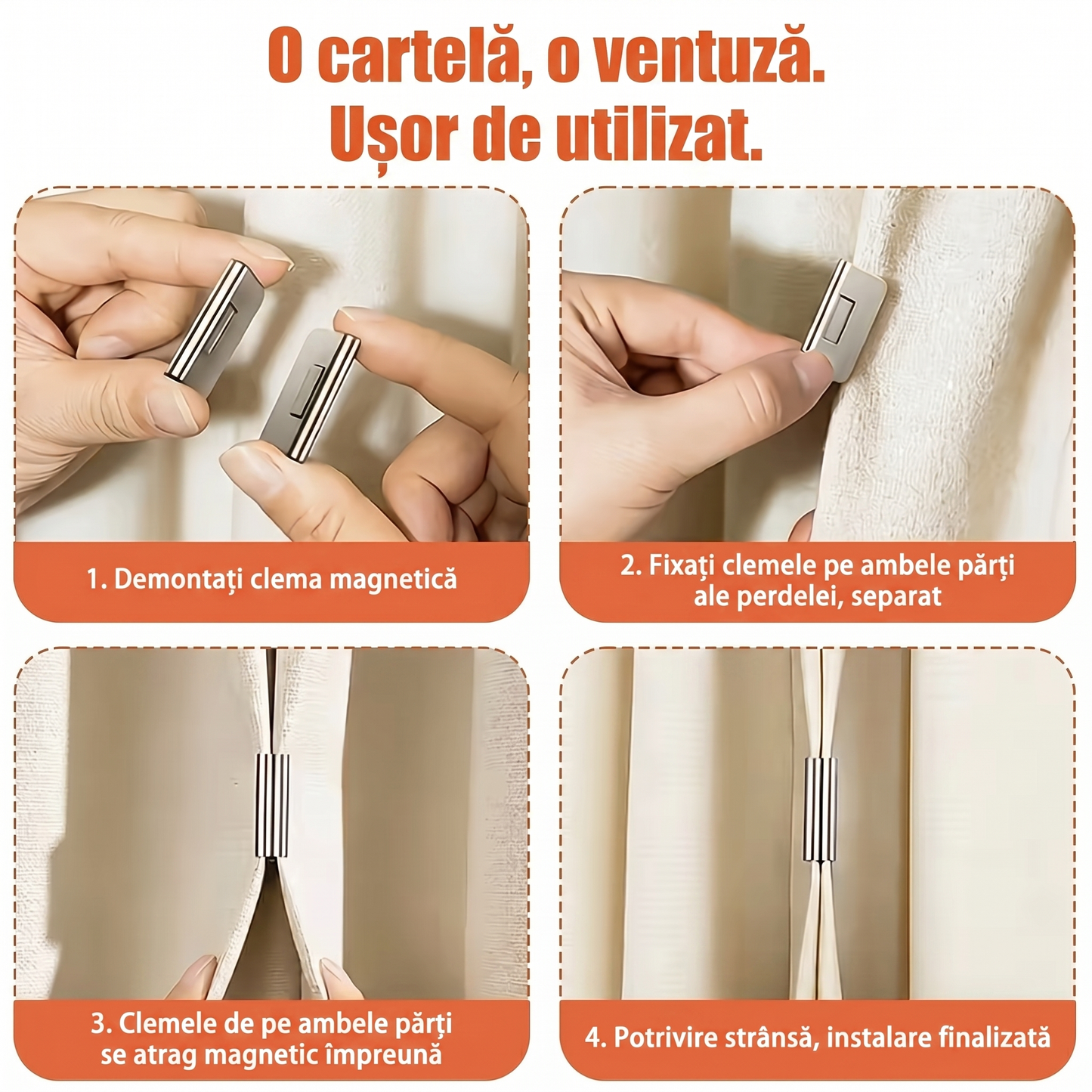 Set Cleme Magnetice pentru Draperii
