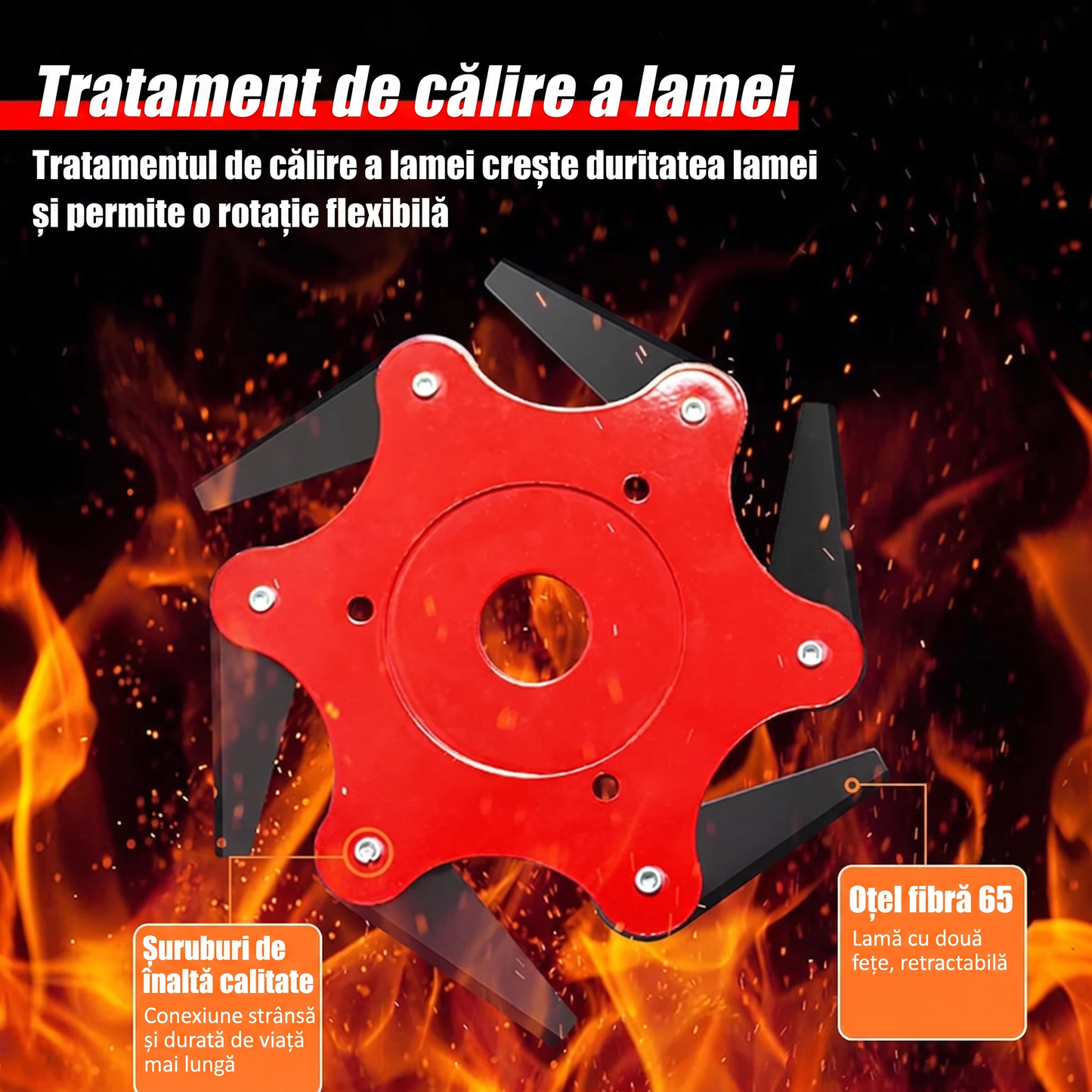 Disc de Motocoasă cu 6 Cuțite