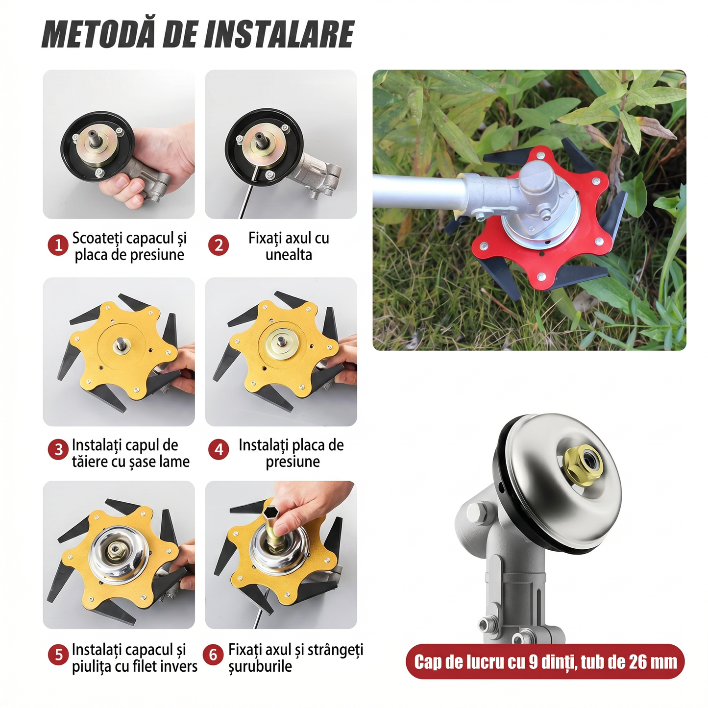 Disc de Motocoasă cu 6 Cuțite