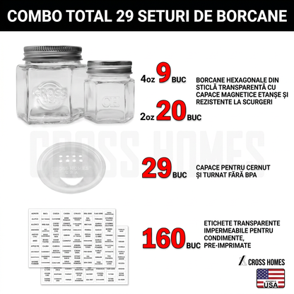 Set Mini Borcane Magnetice pentru Condimente