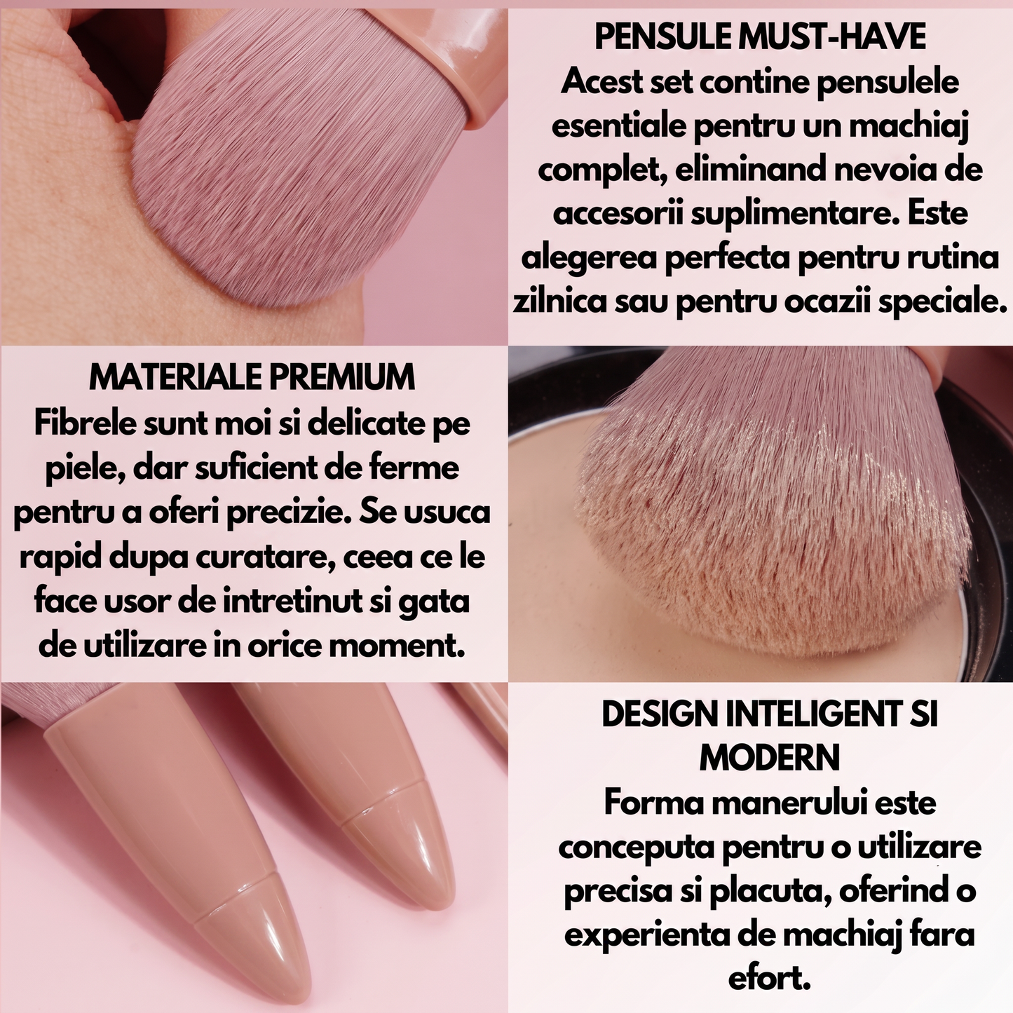 Set de Mini Pensule cu Oglindă