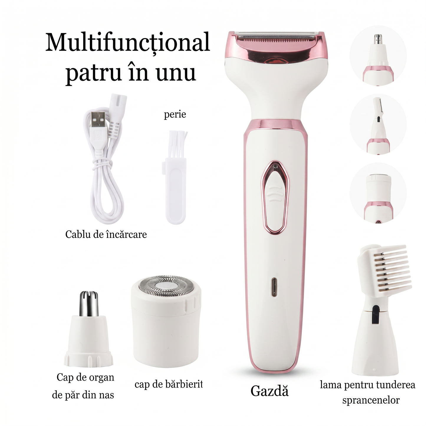 SilkyTouch Pro™ – Epilator portabil cu 4 capete