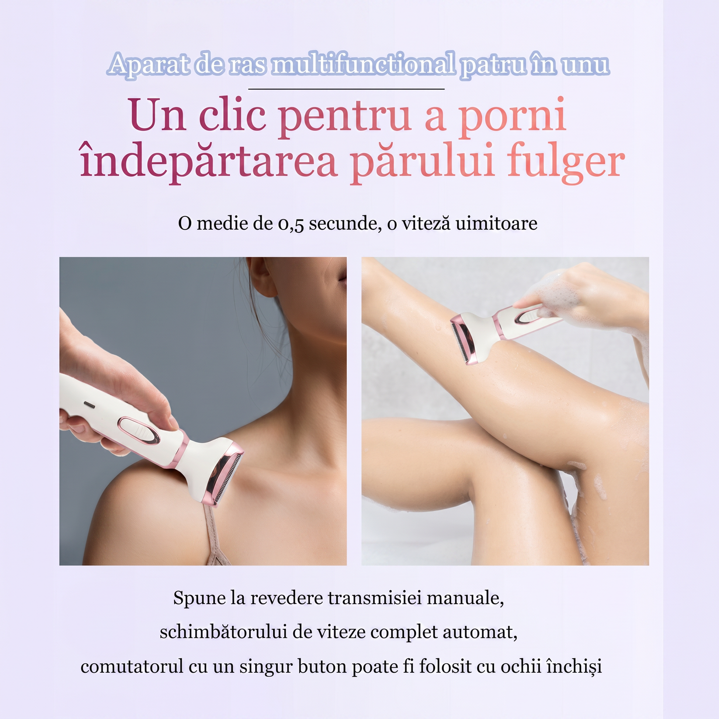 SilkyTouch Pro™ – Epilator portabil cu 4 capete