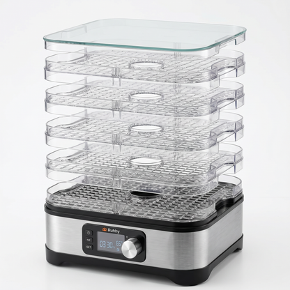 Deshidrator Electric Legume și Fructe cu 5 Tavi, Putere 400W, cu Programare, Afisaj LCD