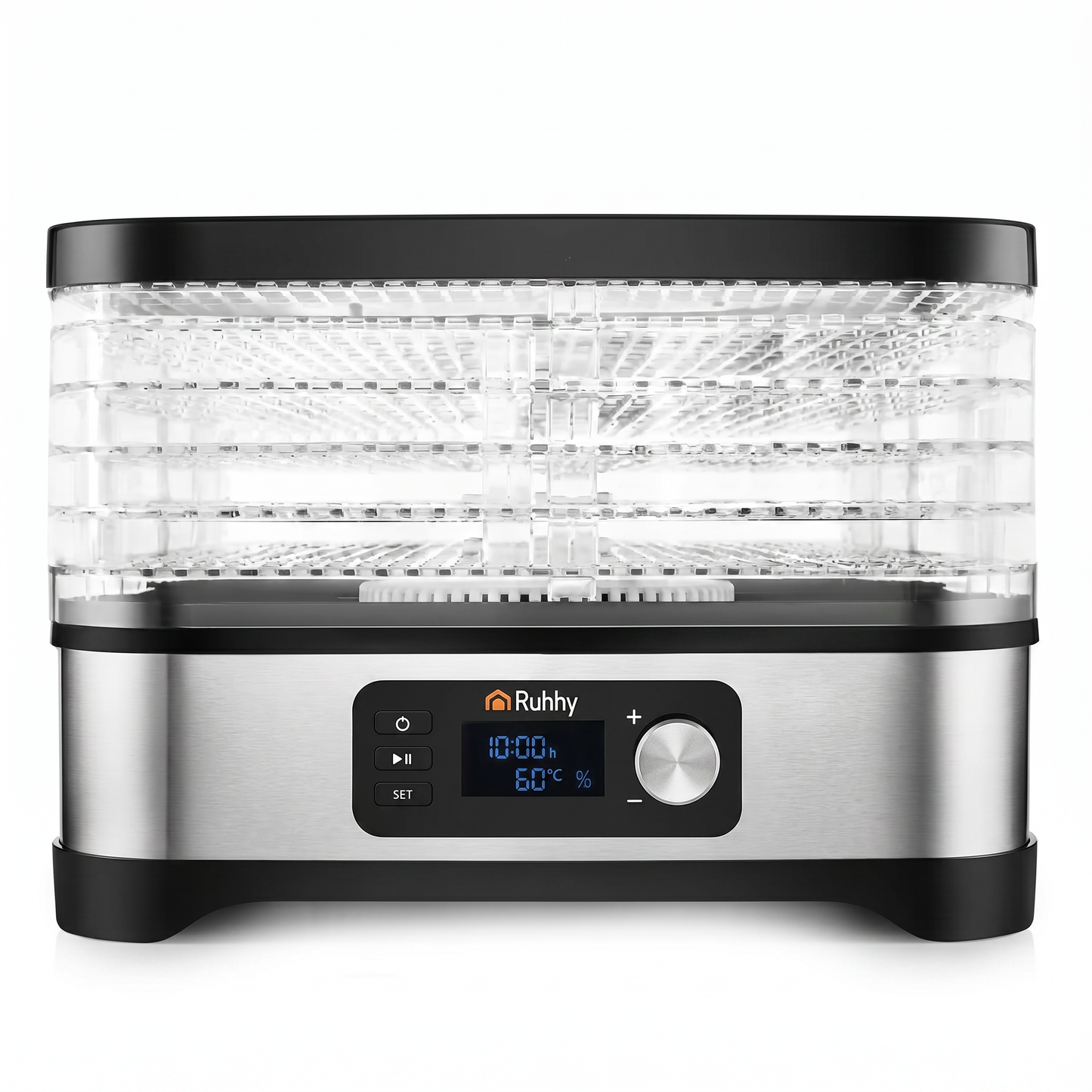 Deshidrator Electric Legume și Fructe cu 5 Tavi, Putere 400W, cu Programare, Afisaj LCD