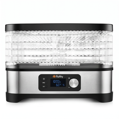 Deshidrator Electric Legume și Fructe cu 5 Tavi, Putere 400W, cu Programare, Afisaj LCD