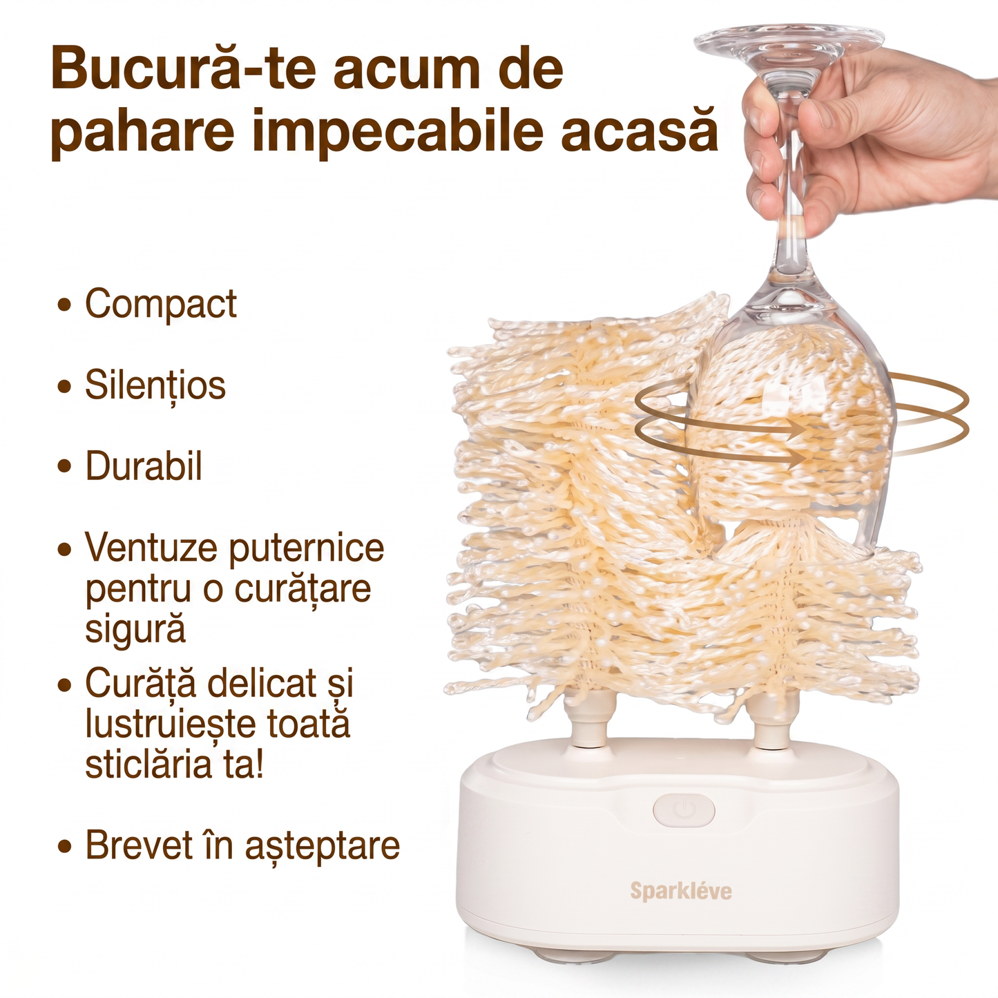 Dispozitiv Profesional pentru Uscarea și Lustruirea Paharelor