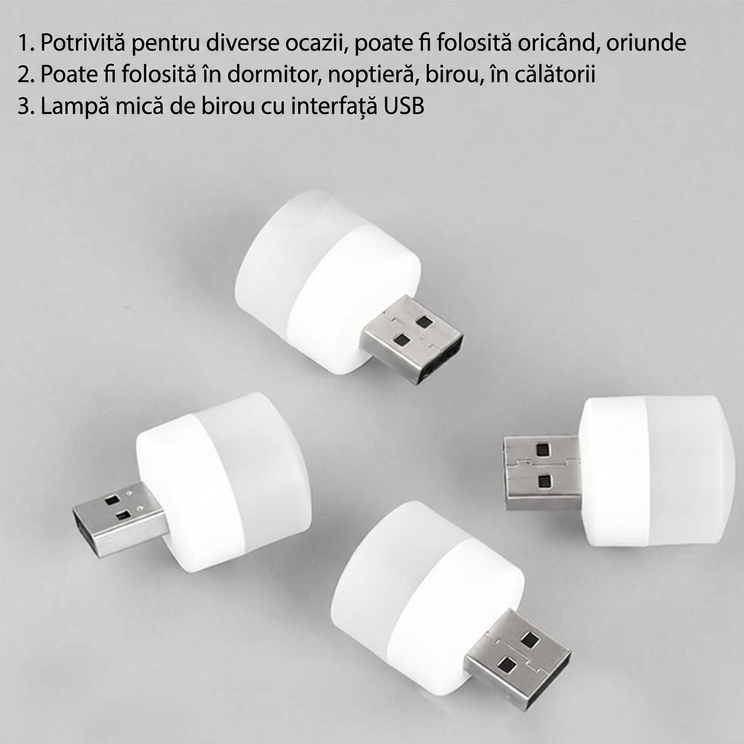Set 4 Lampi de Noapte USB pentru Atmosferă Caldă