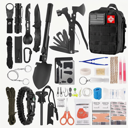 Kit de Supraviețuire de Urgență 142 Piese cu Geantă