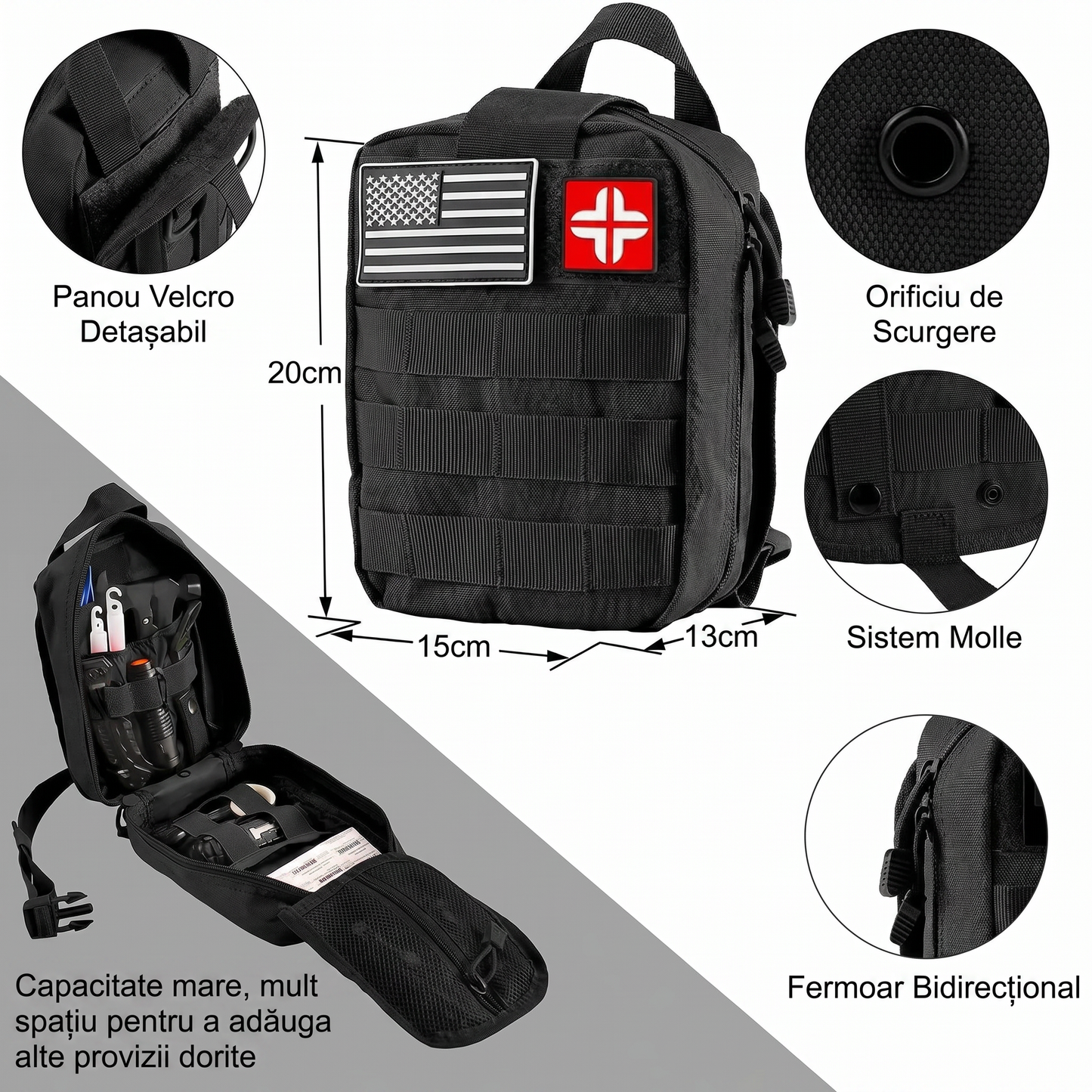 Kit de Supraviețuire de Urgență 142 Piese cu Geantă