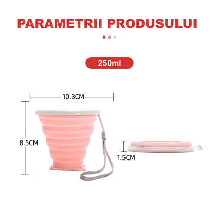 Set 3 Căni Pliabile din Silicon pentru Voiaj