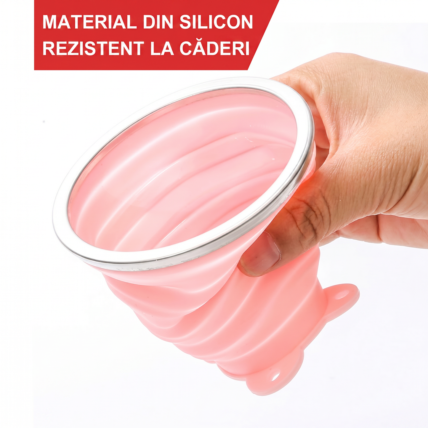 Set 3 Căni Pliabile din Silicon pentru Voiaj