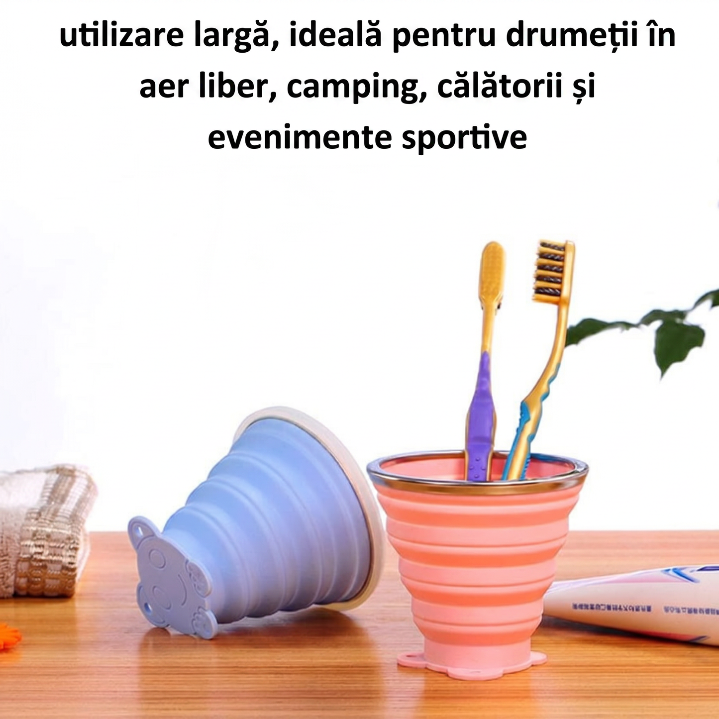 Set 3 Căni Pliabile din Silicon pentru Voiaj