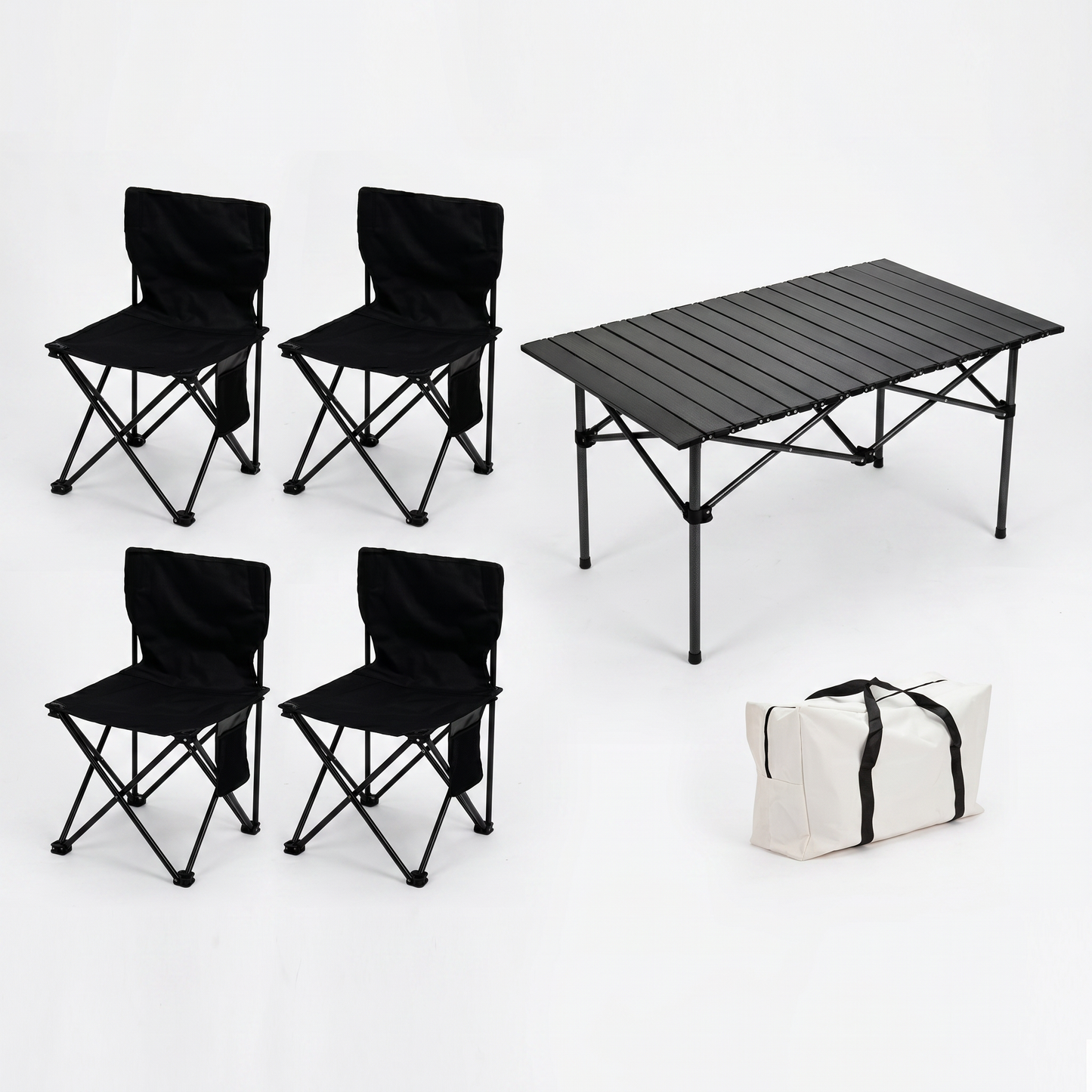 Set de Camping cu Masă Pliabilă și 4 Scaune