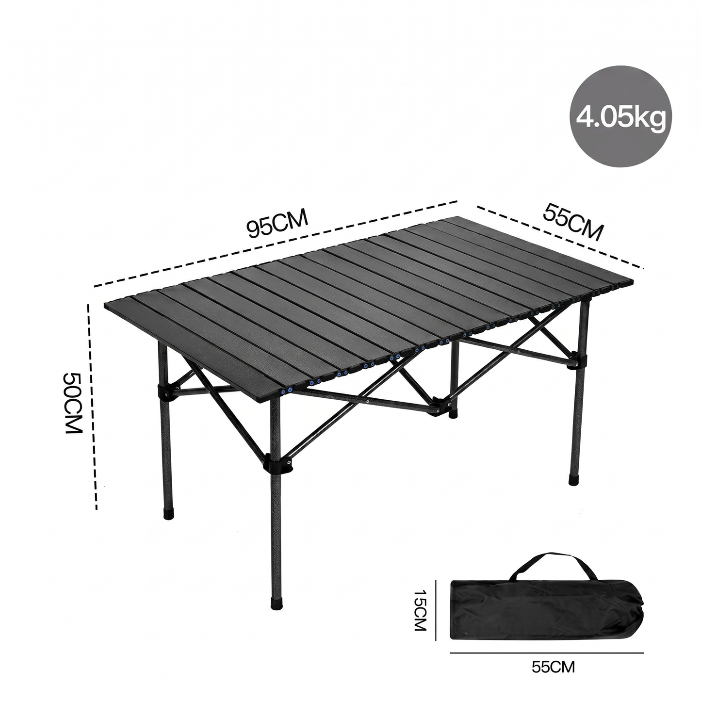 Set de Camping cu Masă Pliabilă și 4 Scaune