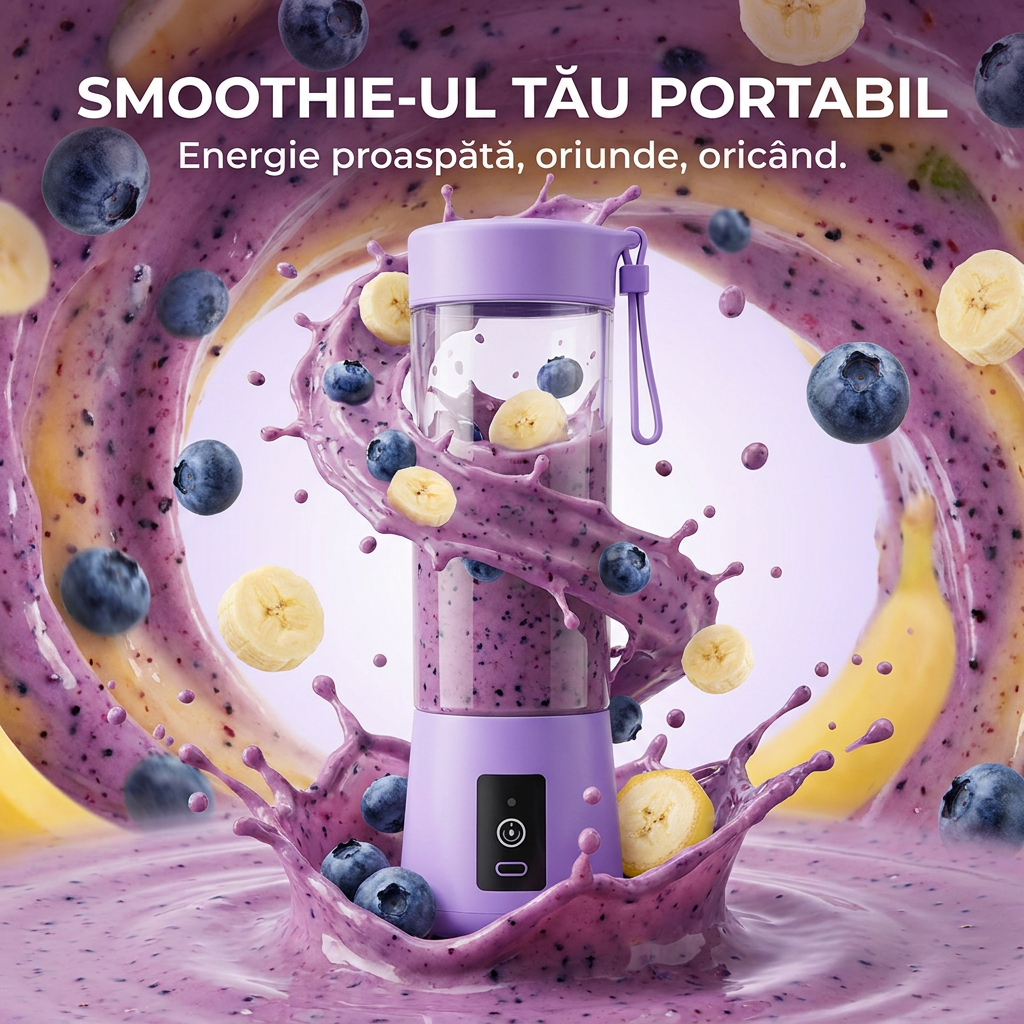 Mini Blender Portabil pentru Sucuri