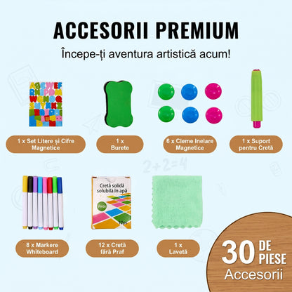 Tablă din Lemn Magnetică cu 2 Suprafețe tip Șevalet