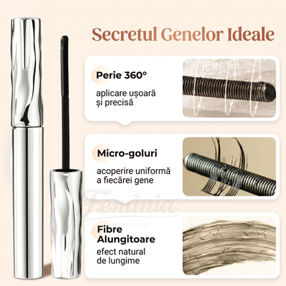 Rimel Rezistent la Apă și Anti-Întindere cu Efect de Alungire