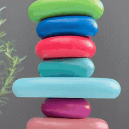 Set 16 Pietre Montessori din Lemn pentru Echilibru