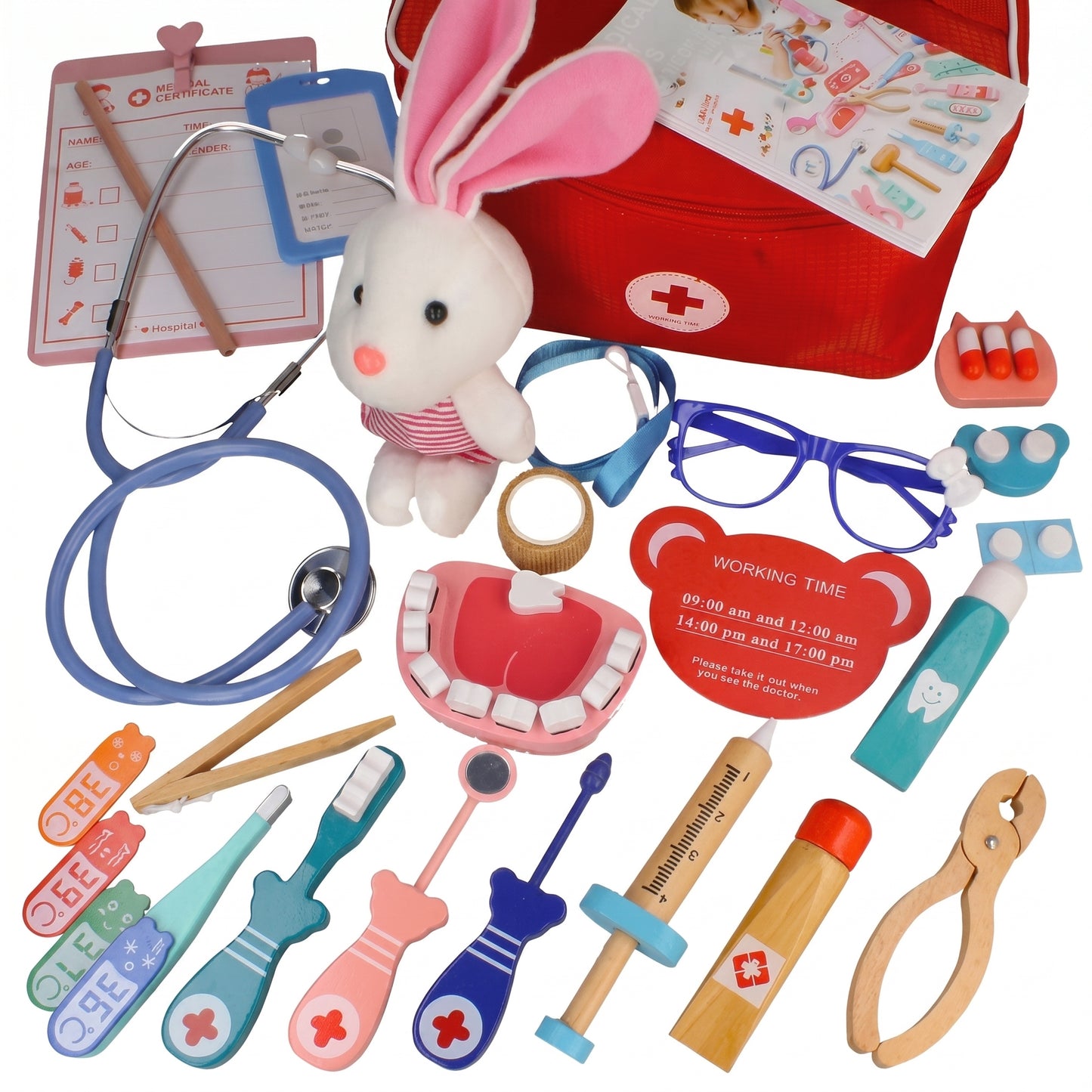 Set de Joacă Doctor cu 38 Piese și Cutie Depozitare