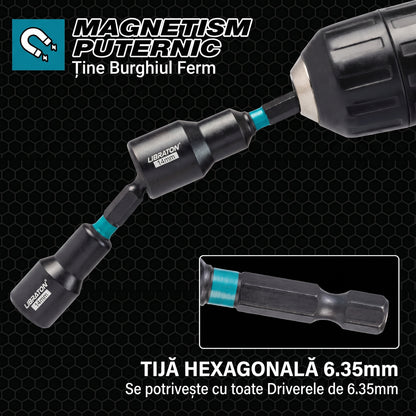 Set Profesional 31 Piese Biți Magnetici și Tubulare pentru Bormașină