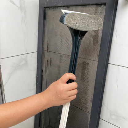 Curățător de Geamuri 2 în 1 cu Două fețe și Mâner Extensibil Ideal pentru Curățarea Geamurilor la Clădiri Înalte