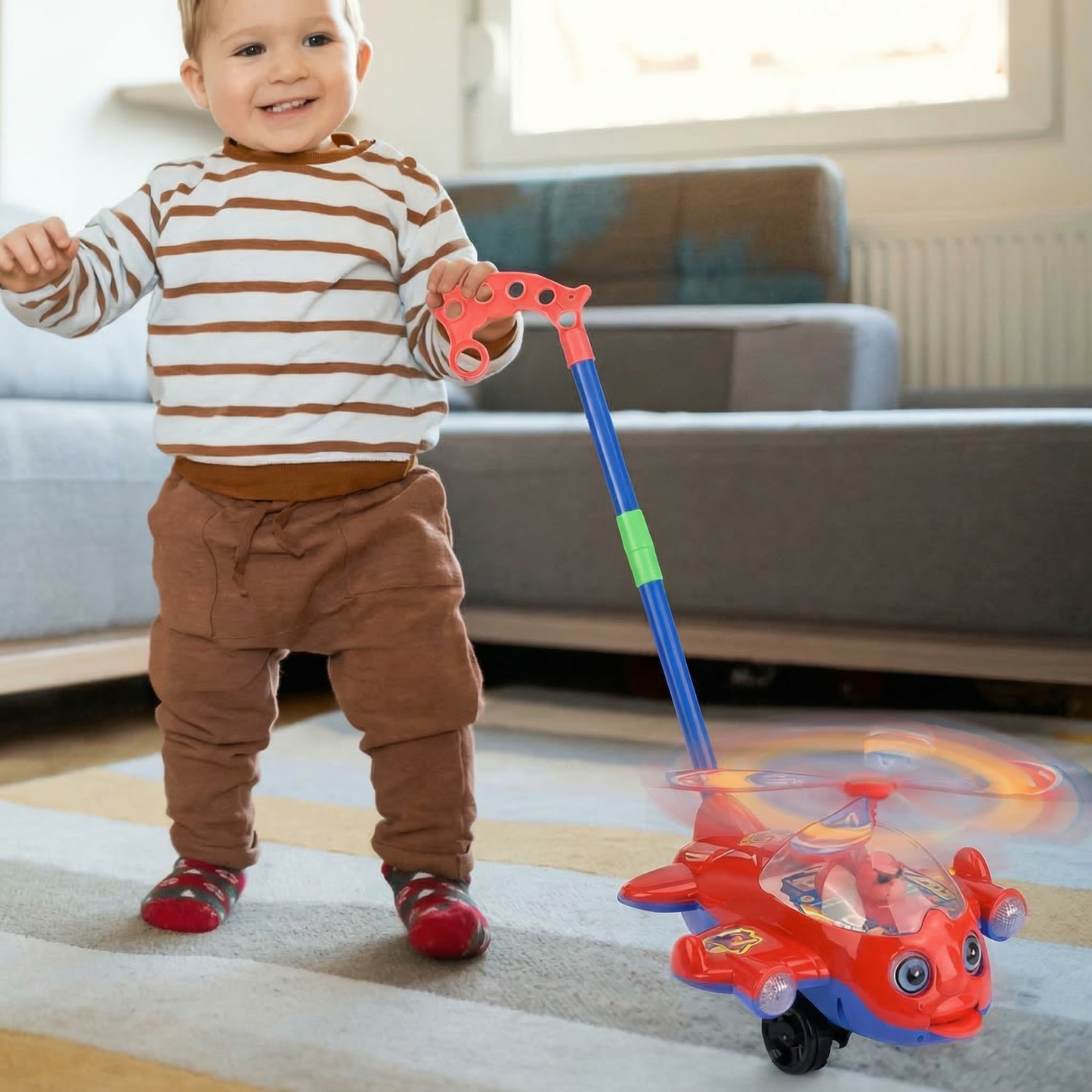 Premergător Interactiv pentru Bebeluși cu Mâner de Împi