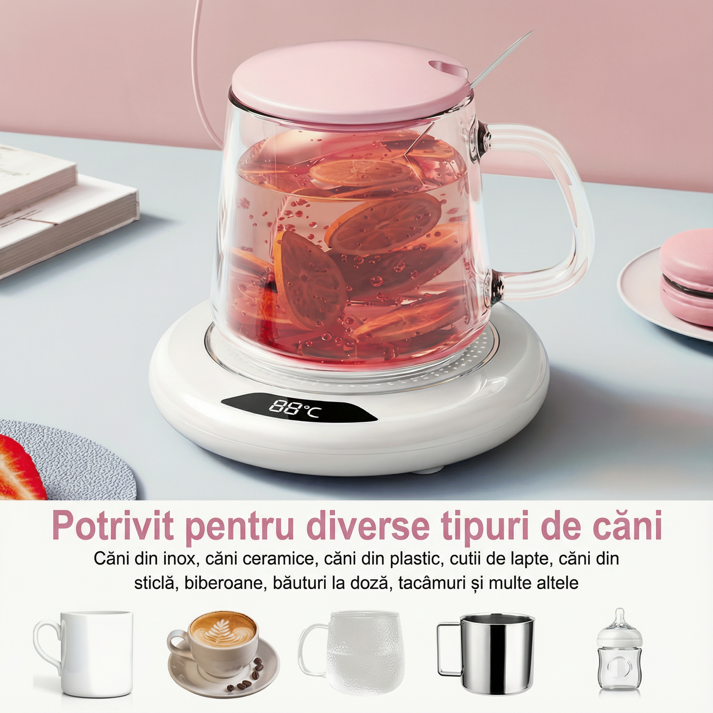 Dispozitiv de Încălzire a Cănii cu Temperatură Reglabilă