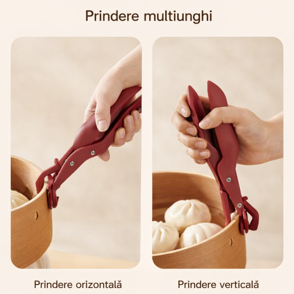 Set 2 Clești Multifuncționali din Silicon Anti-Opărire