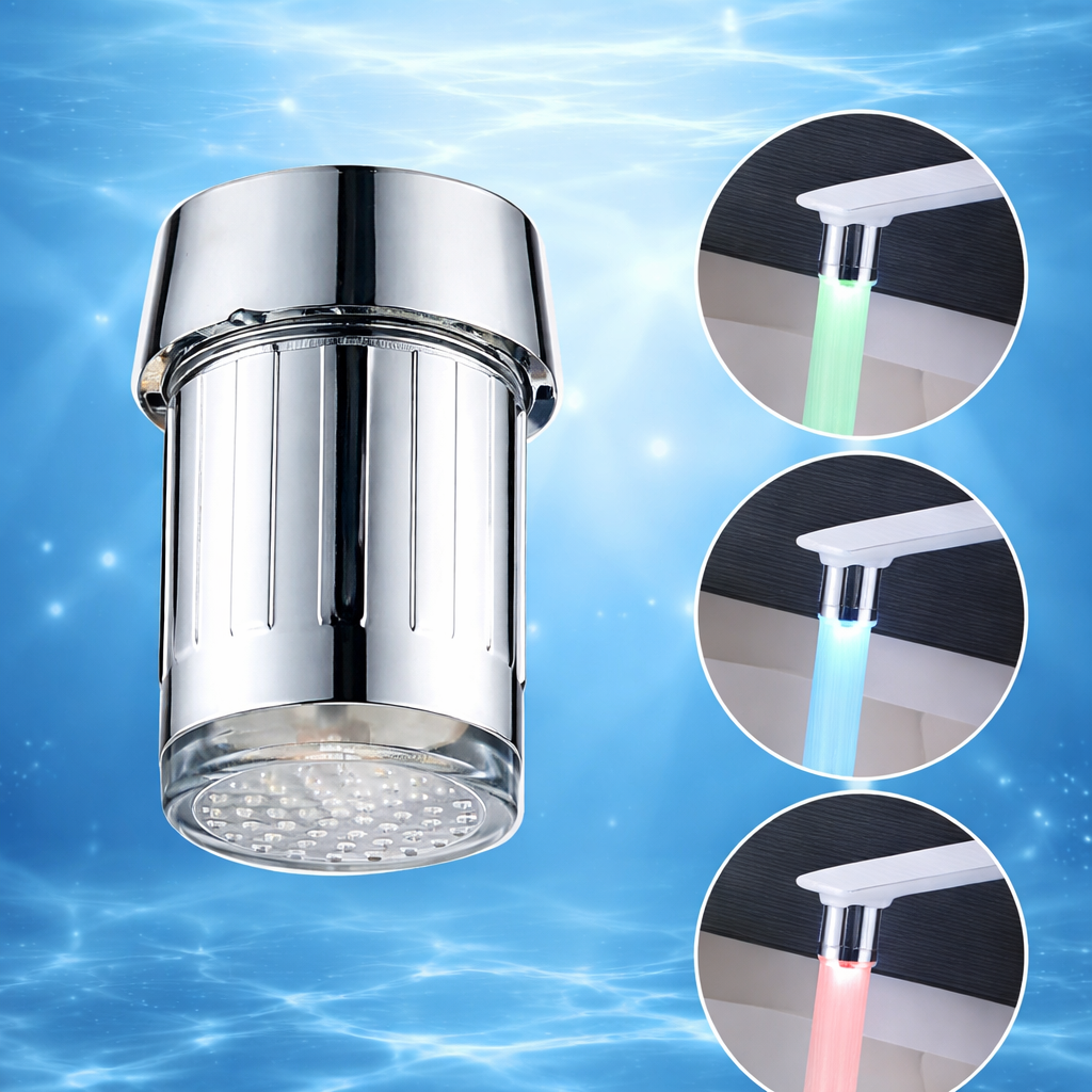 Cap de Robinet cu LED și Control de Temperatură