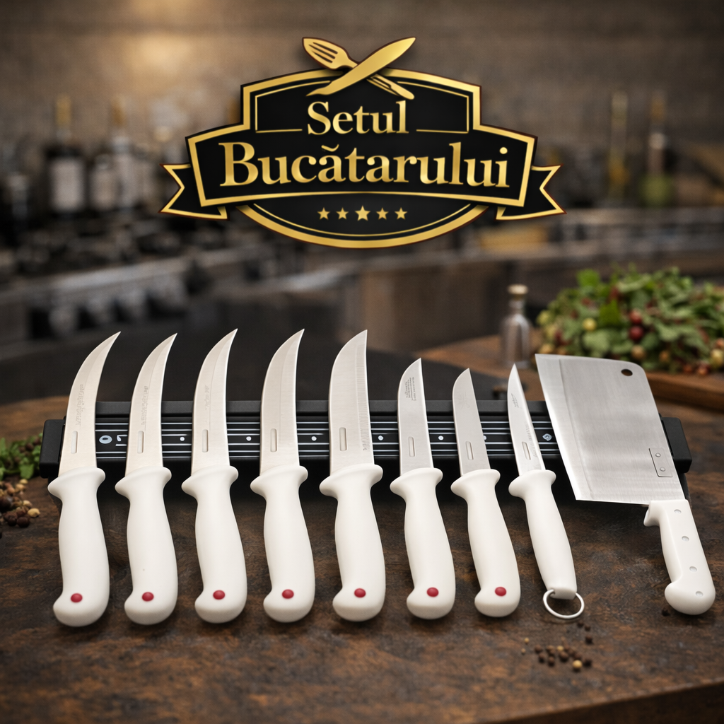 Setul Bucătarului - Set Complet de Cuțite Profesionale - 10 PIESE + CADOU Suport Cuțite