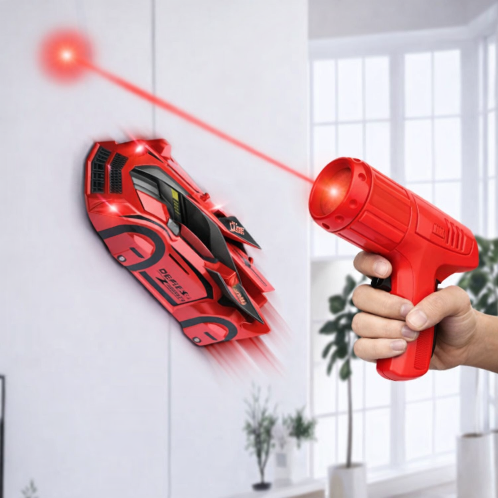 Mașinuță de Cascadorii cu Efect de Fum și Telecomandă cu Laser, Roșie