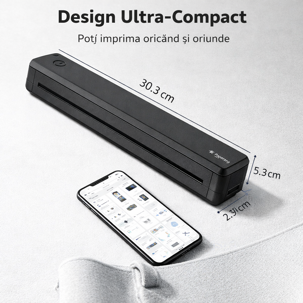 Imprimantă Termică Portabilă Mini Wireless cu Scanner