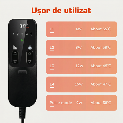Centură cu Terapie cu Lumină Roșie pentru Corp cu Timer și Telecomandă pentru Spate, Talie și Mușchi