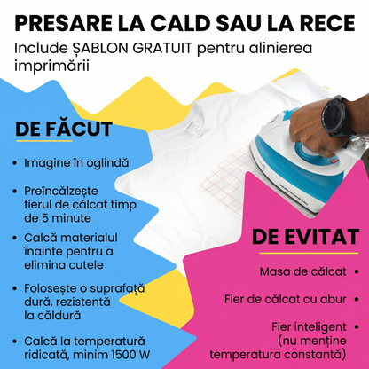 Set 5 Hârti de Transfer Termic pentru Țesături