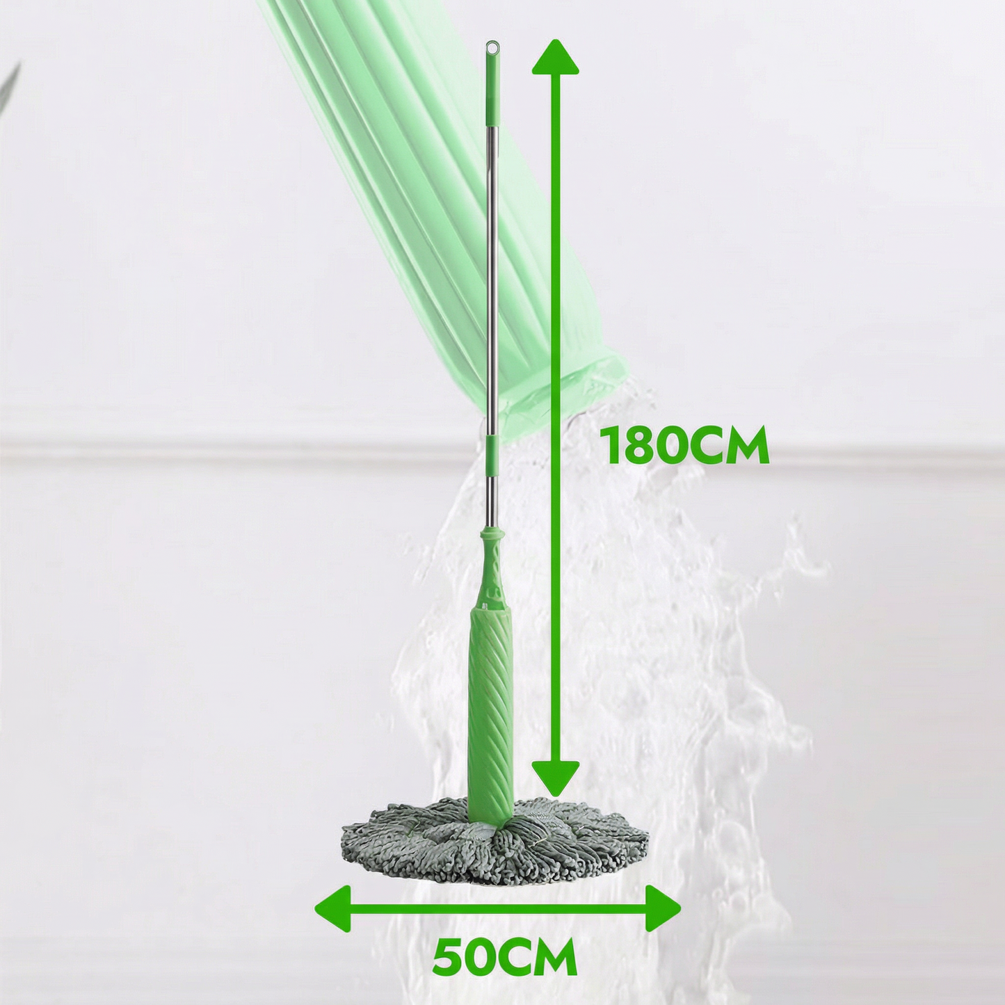 Mop cu Stoarcere Automată, Microfibre Ultra-Absorbante, Mâner Telescopic și Curățare Eficientă