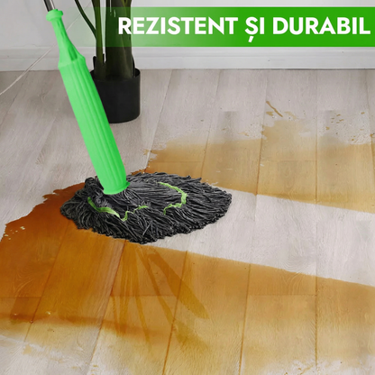 Mop cu Stoarcere Automată, Microfibre Ultra-Absorbante, Mâner Telescopic și Curățare Eficientă
