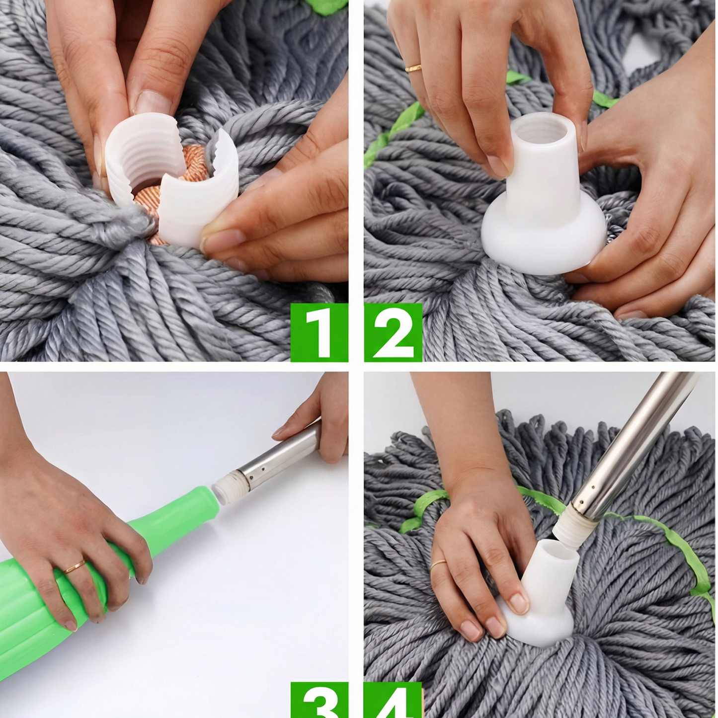 Mop cu Stoarcere Automată, Microfibre Ultra-Absorbante, Mâner Telescopic și Curățare Eficientă